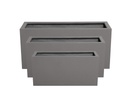 RECTANGULAR BOX PLANTER  DARK GREY POLY FIBERS, SET OF 3- 39.5"x15.5"x19.5", 31.5"x12"x15.5", 23.5"x10"x12"