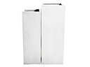 TALL SQUARE PLANTER WHITE POLY POLY FIBERS, SET OF 2- 15"x15"39.5" 12"x12"x35.5" (AB)