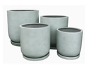 U SHAPE PLANTER, CONCRETE LIGHT GREY, SET OF 4- 17.5"X17.5, 15.0"X15.0", 12.5"X12.5", 10.5"X10.5"