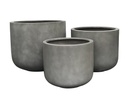 FIBERCLAY U-SHAPE WITHOUT STANDS, CEMENT CONCRETE, SET OF 3 - 17.5"X15",  15"X12.5", 12.5"X10.5"