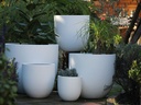 DEEP BOWL PLANTER, GLOSSY WHITE, SET OF 5- 25.5"X23.5", 21.5"X20", 17.5"X17.5", 15"X12", 10"X9"