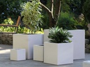 CUBE PLANTER, ECOSTONE TAN ,SET OF 5-23.5"x23.5"x23.5", 19.5"x19.5"x19.5", 15.5"x15.5"x15.5", 12"x12"x12", 10"x10"x10"