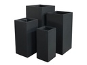 TALL SQUARE PLANTER, BLACK, SET OF 4-15.5"x15.5"x31.5", 13.5"x13.5"x27.5", 11"x11"x23.5", 9"x9"x19.5"
