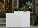 WALL RECTANGULAR PLANTER, GLOSSY WHITE, SET OF 2- 31.5"x12.0"x31.5", 27.5"x 8.5"x 27.5"