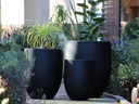 MILANO TALL PLANTER, BLACK, SET OF 3- 26"X32", 20.5"X27", 16"X21.5"
