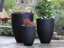 MIAMI PLANTER, BLACK, SET OF 3- 25.5"X34", 20.5"X28.5", 15.5"X21.5"