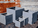 CUBE FIBER PLANTER, CONCRETE LIGHT GREY, SET OF 5 - 24.0"x24.0", 20.0"x20.0", 16.0"x16.0", 12.0"x12.0", 10.0"x10.0"