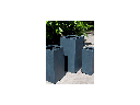 TALL SQUARE FIBER PLANTER, DARK GREY, SET OF 3 - 14.0"x28.0", 11.0"x24.0", 9.0"x21.0"