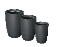 NOE URBAN PLANTER, DARK GRAY,  SET OF 3-  16.5"X20.0", 13.5"X18.0", 10.5"X15.0"