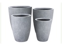 CASTRO URBAN PLANTER, CONCRETE LIGHT GRAY, SET OF 4 - 20.0"X18.5", 16.5"X15.5", 13.5"X12.5", 10.5"X10.0"