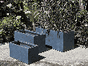 RECTANGULAR FIBER PLANTER, DARK GREY, SET OF 4 - 39.5" X 16.0" X 18.0", 32.0" X 13.0" X 15.5", 24.0" X 10.5" X 12.0", 19.5"x7.5"x8.0", ABCD