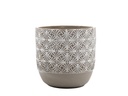 FLOWER PATTERN POT, CONCRETE GREY, 7.5"X7.5", SOLD IN CASE OF 4