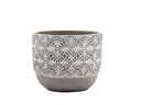FLOWER PATTERN POT, CONCRETE GREY, 5.5"X4.5", SOLD IN CASE OF 6