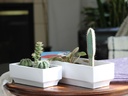 ART DÉCOR RECTANGULAR PLANTER, BLANK WHITE, 9.5"X4.5"X3.5" SOLD IN CASE OF 6