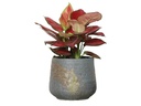 ROUND HAND FORMED PLANTER, BLUE STONE RUST, 7.5"X6.5", SOLD IN CASE OF 2