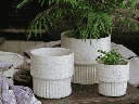 JEWEL MARTINI PLANTER, IVORY SPECKLE, 7.0" X 6.5", SOLD IN CASE OF 2