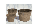 WEMBLEY TERRA COTTA FARM POTS, MOSSED BLACKSTONE, 6.0"X5.0", 5.5"X4.0", 4.0"X3.0" (SOLD IN CASE OF 12 SETS)