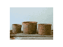BEXLEY TERRA COTTA FARM POTS, MOSSED REDSTONE, 6.0"X4.5", 5.0"X4.0", 4.0"X3.0" (SOLD IN CASE OF 12 SETS)