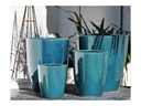 PARLOR PALM PLANTER, MARINA GREEN, SET OF 4- 18"X20" 15"X18.5" 12"X14.5", 9.5"X10.5"