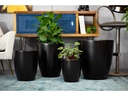 FIDDLE LEAF TREE PLANTER, STEEL BLACK, SET OF 4- 19"X17" 16"X16" 13"X13", 10.5"X10.5"