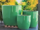 FIDDLE LEAF TREE PLANTER, TEA GREEN BRIGHT, SET OF 3- 16"X16" 13"X13", 10.5"X10.5"