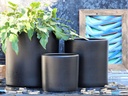 DRACAENA PLANTER, STEEL BLACK, SET OF 3- 16"X16", 13"X13", 10.5"X10"