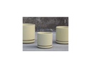 MID MODERN PLANTER WITH DETACHED SAUCER, CREAM WHITE, 14.0"X12.0", 14.0"X2.5"