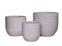 BERGONIA PLANTER, BRIGHT WHITE , SET OF 3- 15"X13.5", 12"X12", 10"X9"