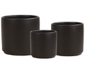 ARLO PLANTER, ASHEN BLACK, SET OF 3, 15"X15.5", 12"X12", 10"X10"