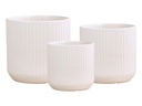 SONA PLANTER, BRIGHT WHITE, SET OF 3, 14"X13.5", 11"X10.5", 8.5"X8"