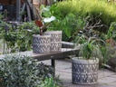 CROCK JAR PLANTER, KEYS, SET OF 3- 15"X13.5", 12"X12", 10"X9"