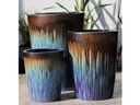 VASO PLANTER, RED COPPER ON VIOLET, SET OF 4- 22.0"X27.0", 17.5"X24.0", 14.0"X18.0", 11.0"X13.5"