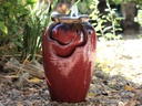 TEA GARDEN FOUNTAIN, SELF CONTAINED, RED COPPER ON OX RED, SIZE C, 18.0" X 27.5.0" (PUMP INCLUDED)