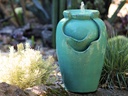 TEA GARDEN FOUNTAIN, SELF CONTAINED, TURQUOISE, SIZE B, 21.0" X 32.0" (PUMP INCLUDED)