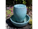 TWISTED TABLE FOUNTAIN, TURQUOISE, 10.0" X 15.0", 12.0" X 6.0" (SELF CONTAINED SOLD W/BASE & PUMP)