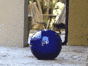 DECORATIVE SPHERE, FALLING BLUE, 12"