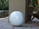 DECORATIVE SPHERE, WHITE SATIN, SIZE A, 16"