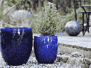 TALL MILANO PLANTER, FALLING BLUE, SET OF 3- 22.0" X 23.5" 17.0" X 18.5" 12.5" X 14.0"