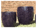 TREE TRUNK PLANTER, FALLING PURPLE, SET OF 2 - 17.0" X 18.5" 12.5" X 14.0"