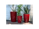 TALL TAPERED PLANTER, LAVISH RED, SET OF 3-17.0" X 23.0", 13.0" X 18.0", 11.0" X 14.0"