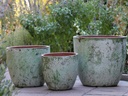 COCO POTS, AEGEAN GREEN, SET OF 3-19"X17", 15'X13", 12"X11"