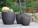 COCO POTS, CORAL BRONZE, SET OF 3-19"X17", 15'X13", 12"X11"