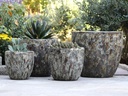 COCO POTS, CORAL GREY, SET OF 4- 23"X20", 19"X17", 15'X13", 12"X11"