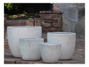 COCO POTS, CORAL WHITE, SET OF 4- 23"X20", 19"X17", 15'X13", 12"X11"
