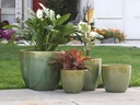 COCO POTS, MOSS SEA GREEN, SET OF 4- 23"X20", 19"X17", 15'X13", 12"X11"
