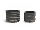 ARISTA TUMBLER NOIR PLANTER, DARK BROWN, SET OF 2 - 12.0" X 10/0", 10.0" X 8.5"