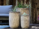 TALL WAFFLE PLANTER, LIGHT MOCHA,  SET OF 3, 16.5"X23.5", 13.5"X19.5", 10.5"X15.5"