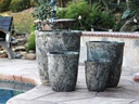 TALL GARDEN POT, CORAL GREY, SET OF 4-23.5" X27", 19.5"X21.5", 15.5"X17.0", 11.5"X13.5"