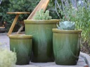 TALL GARDEN POT, MOSS SEA GREEN, 19.5"X21.5", 15.5"X17.0", 11.5"X13.5"
