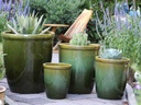 TALL GARDEN POT, MOSS GREEN, SET OF 4-23.5" X27", 19.5"X21.5", 15.5"X17.0", 11.5"X13.5"